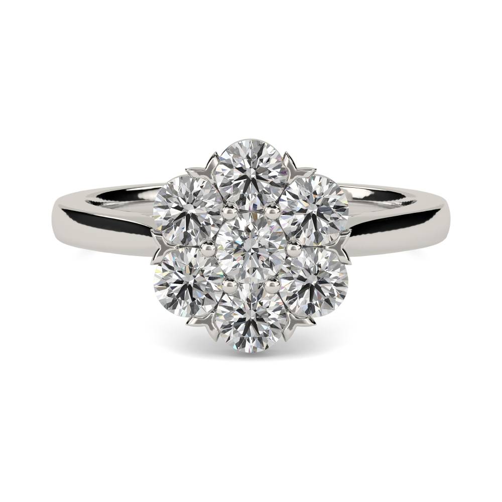 Round Diamond Cluster Ring P