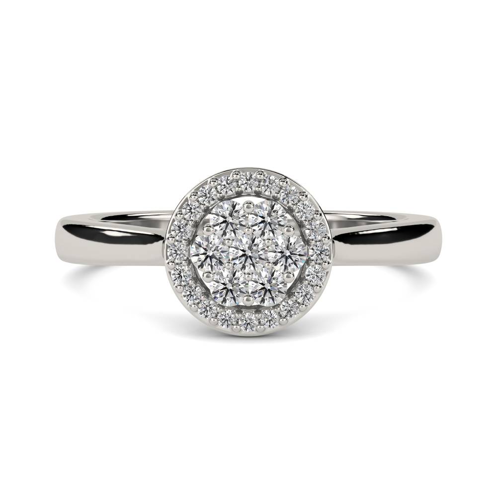 0.25ct Elegant Round Diamond Cluster Ring W