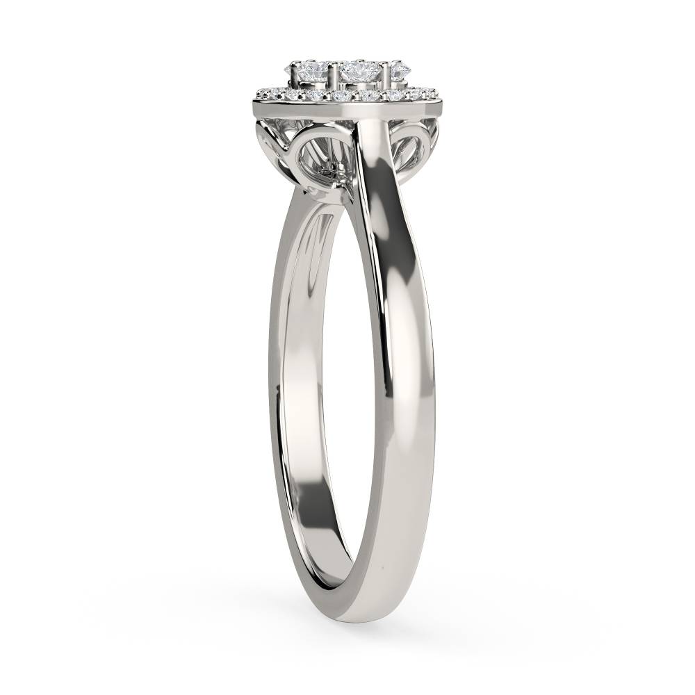 0.25ct Elegant Round Diamond Cluster Ring W