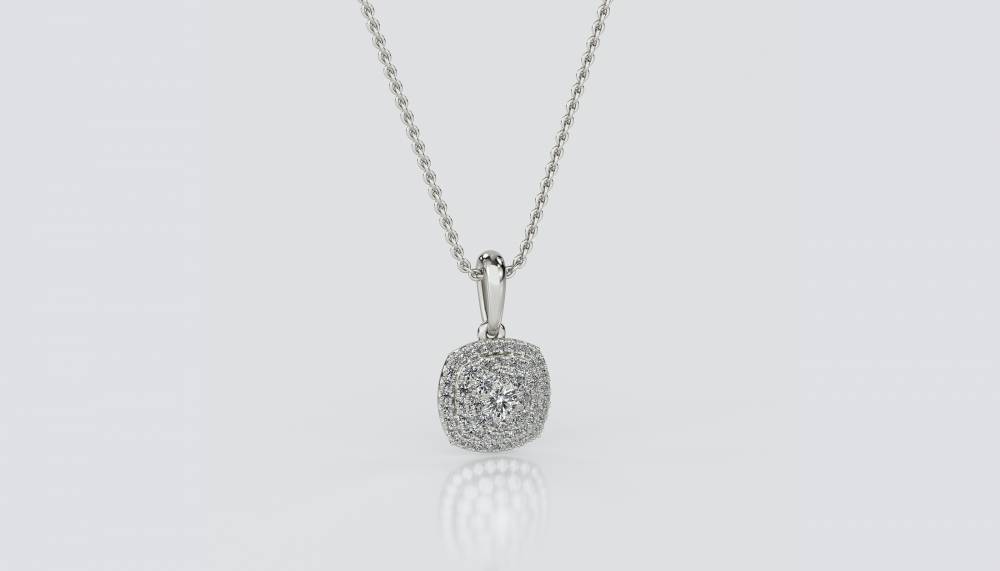 Round Diamond Cluster Pendant P