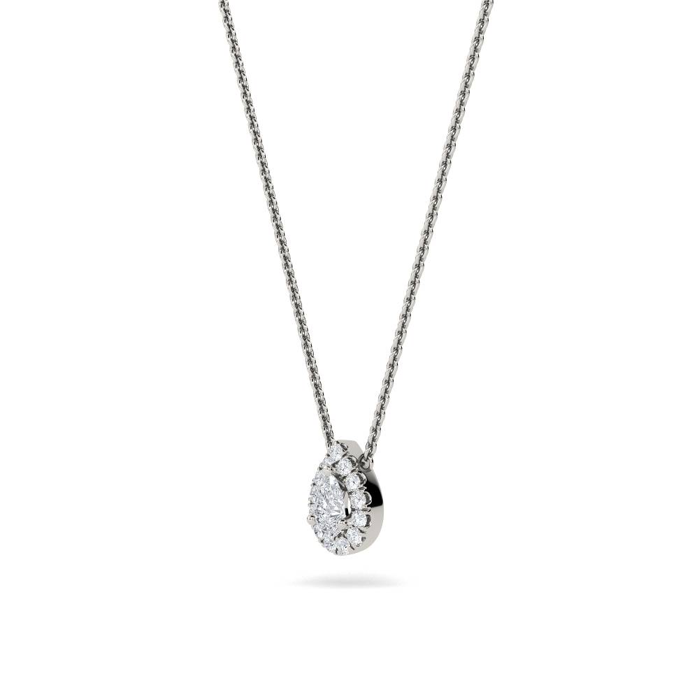 Pear/Round Diamond Halo Pendant P