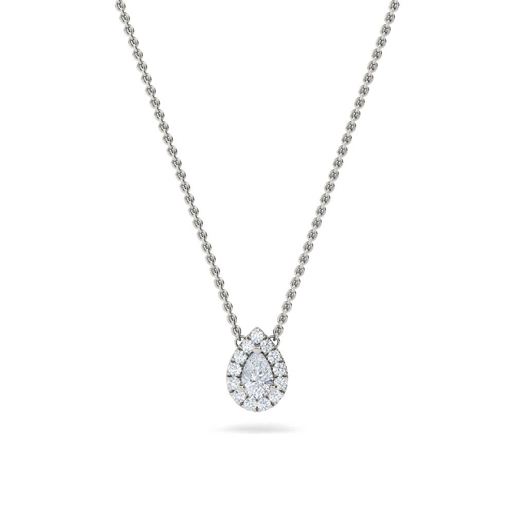 Pear/Round Diamond Halo Pendant P