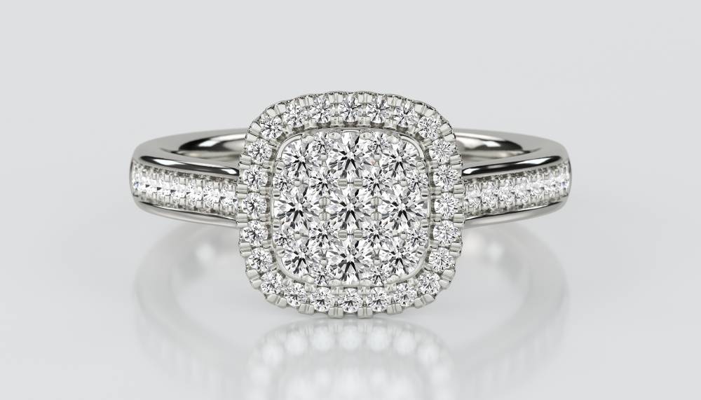 0.50ct Elegant Round Diamond Cluster Ring W