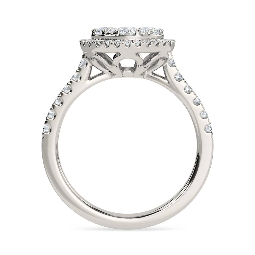 1.00ct Elegant Round Diamond Cluster Ring W