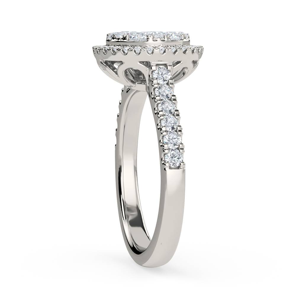 1.00ct Elegant Round Diamond Cluster Ring W