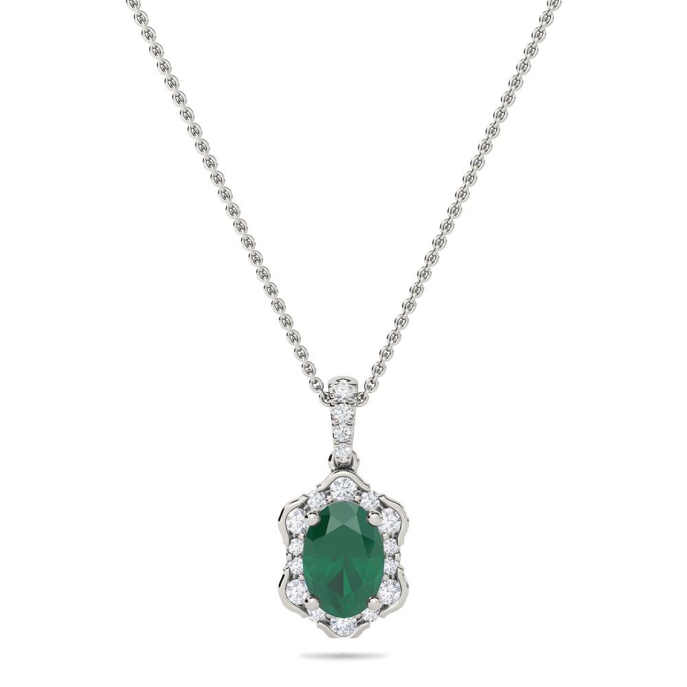 1.45ct Emerald Vintage Pendant And Chain Image