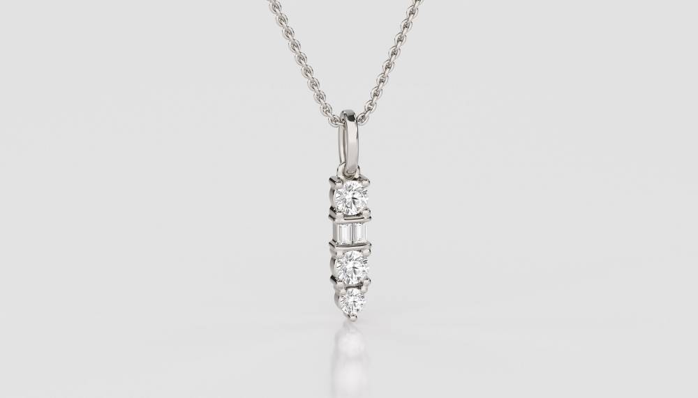 0.22ct Deco Pendant And Chain P