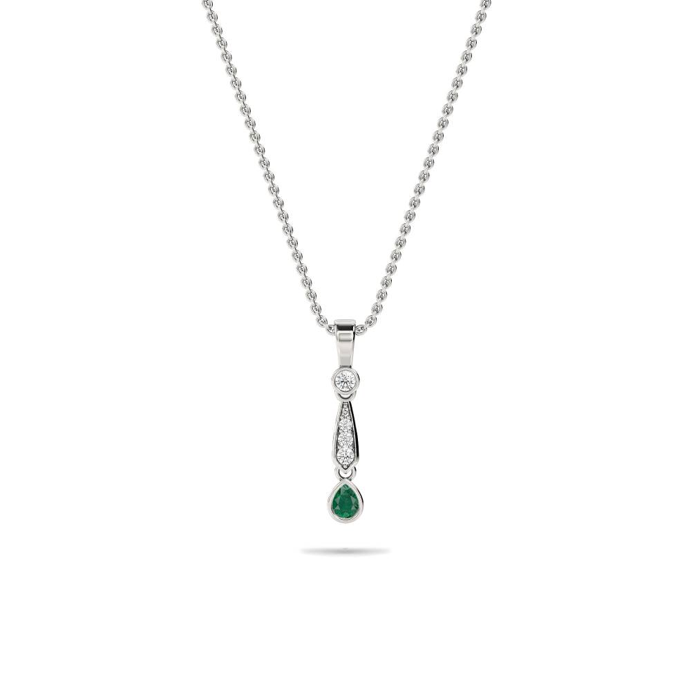 0.25ct Emerald Kite Pendant And Chain Image