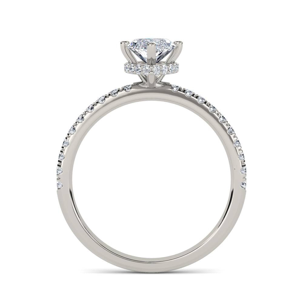 Marquise Diamond Hidden Halo Shoulder Set Ring P