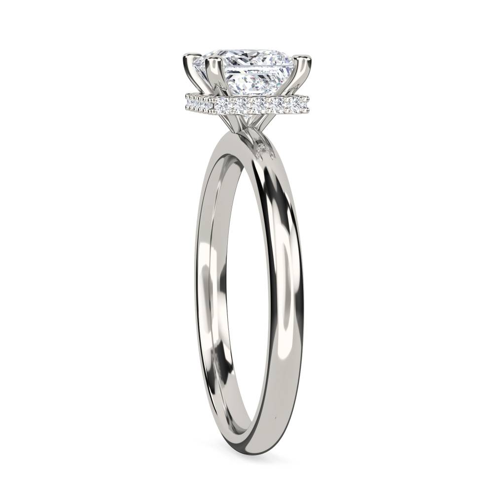 Princess Diamond Low Set Hidden Halo Ring P