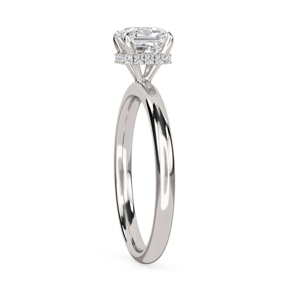 Asscher Diamond Hidden Halo Ring P