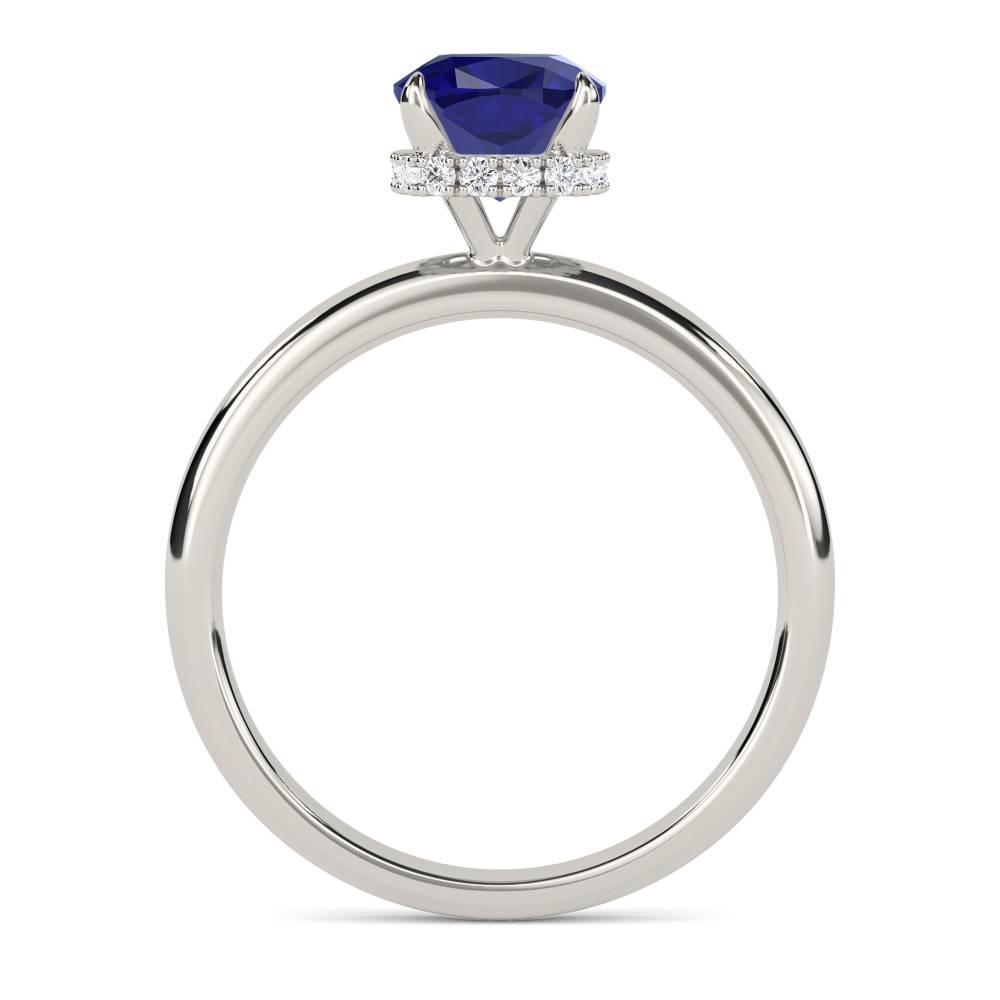 Cushion Blue Sapphire Gemstone Halo Ring Image