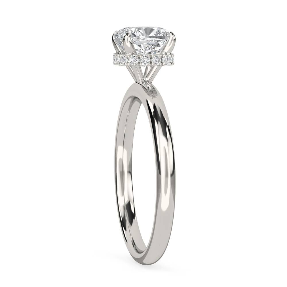 Cushion Diamond Hidden Halo Ring P