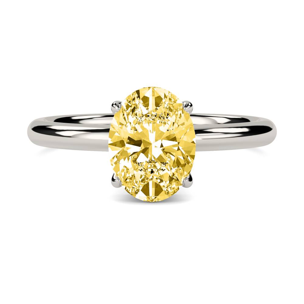 Oval Yellow Diamond Halo Ring P