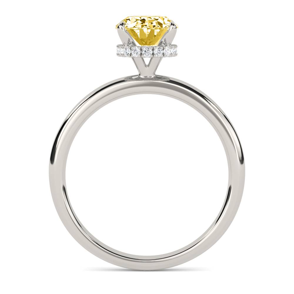 Oval Yellow Diamond Halo Ring P