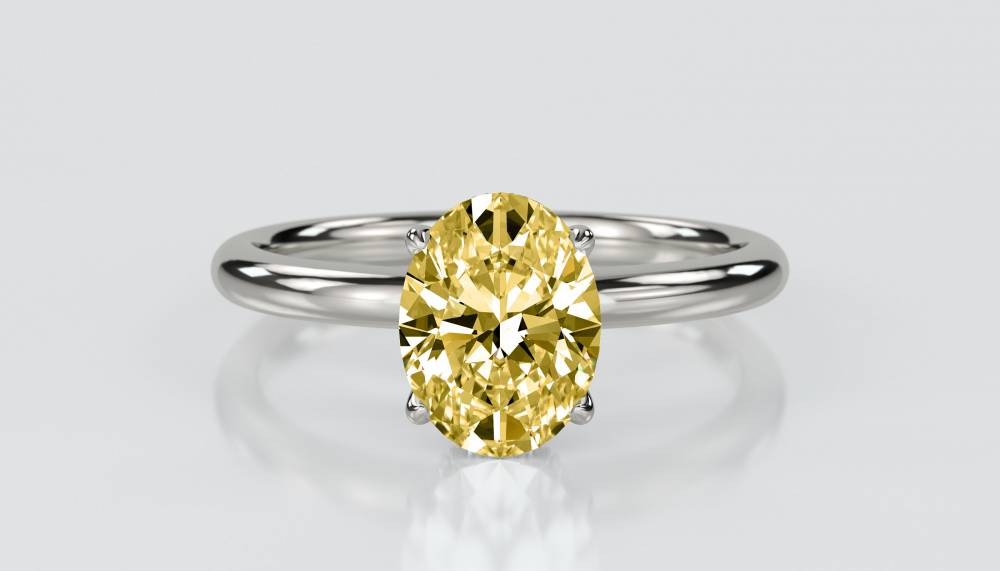 Oval Yellow Diamond Halo Ring P