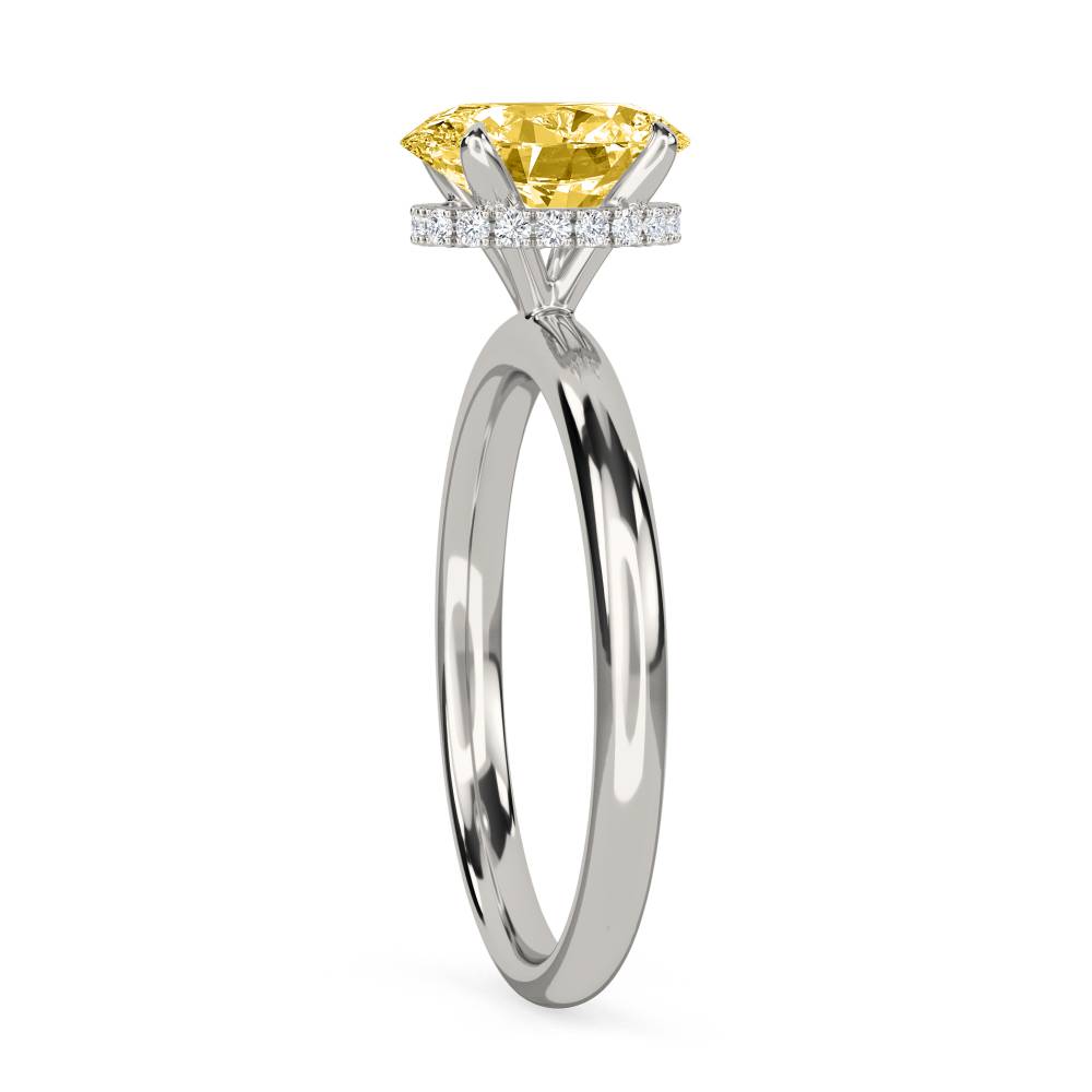 Oval Yellow Diamond Halo Ring P