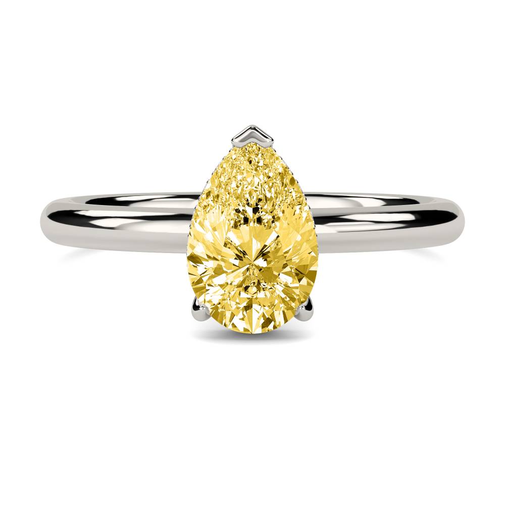 Pear Yellow Diamond Halo Ring P