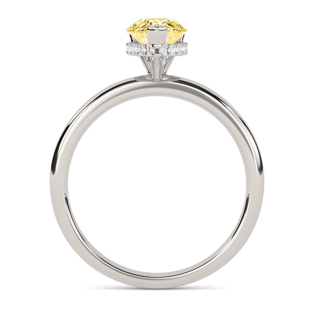 Pear Yellow Diamond Halo Ring P