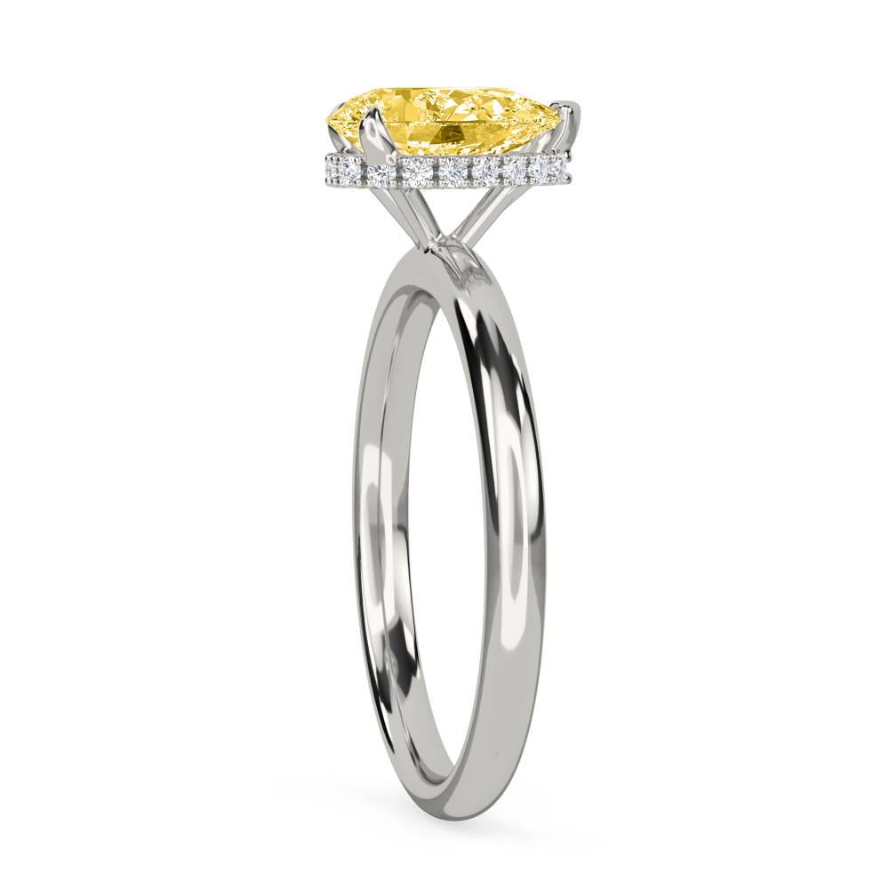 Pear Yellow Diamond Halo Ring P