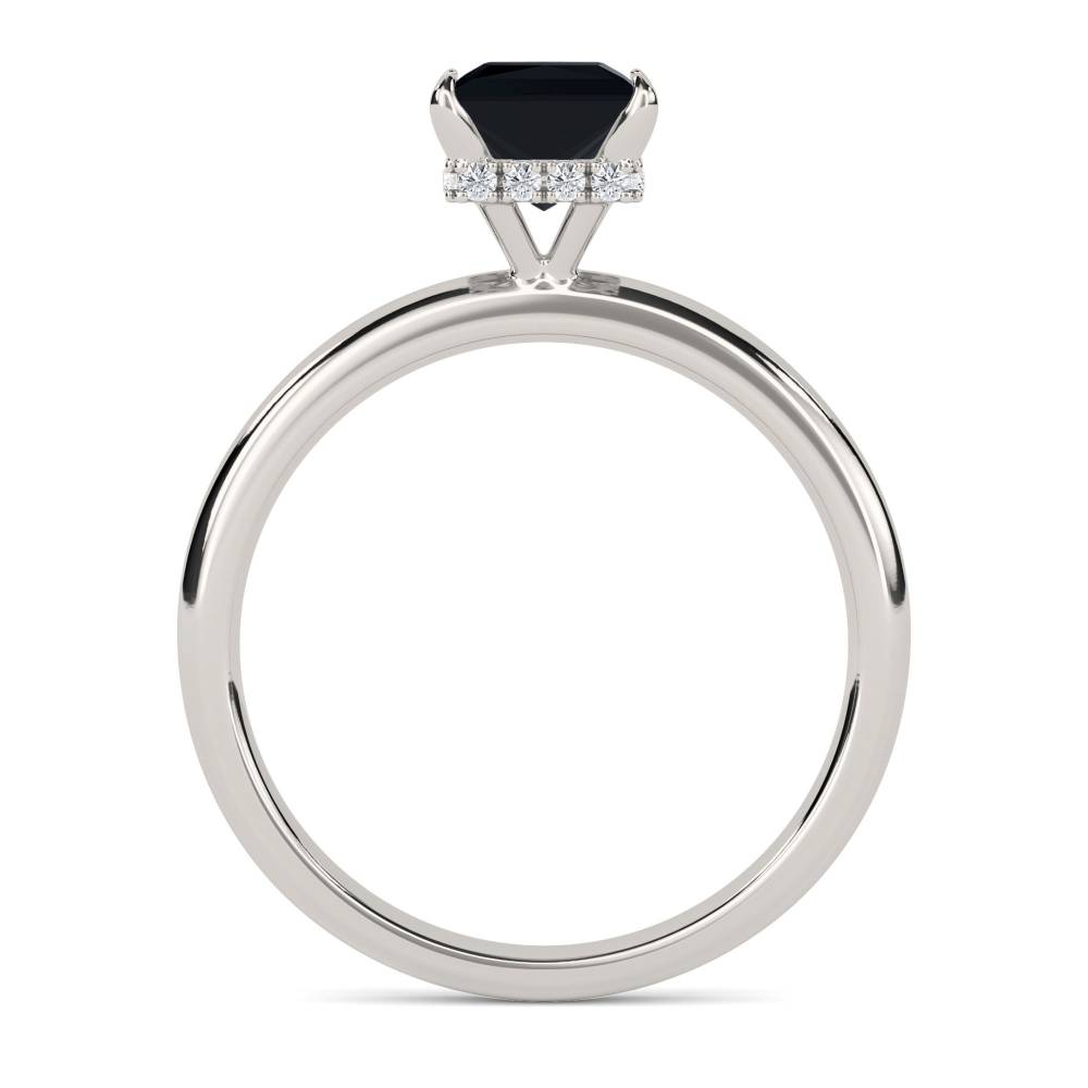 Princess Black Diamond Hidden Halo Ring P