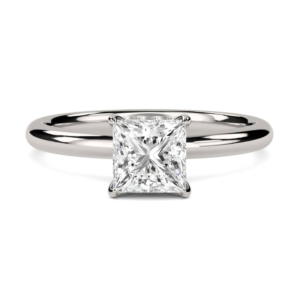 Princess Cut Hidden Halo Ring P