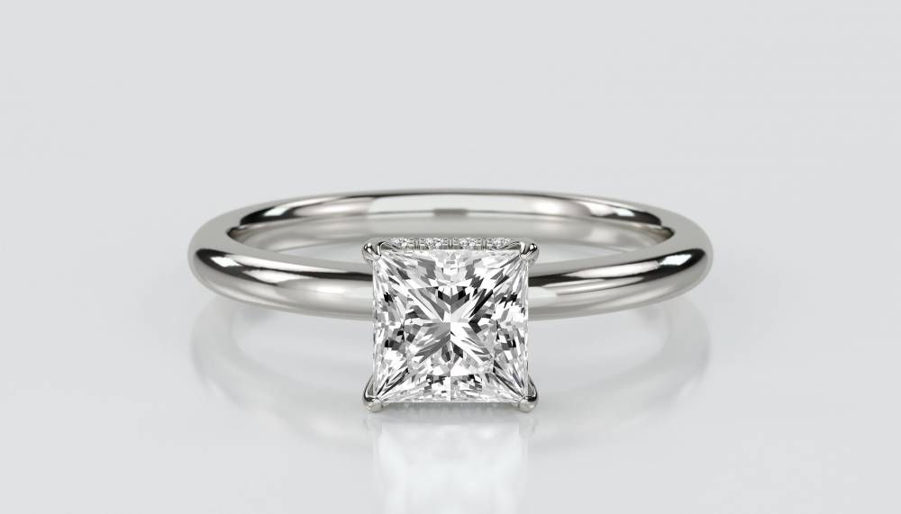 Princess Cut Hidden Halo Ring P