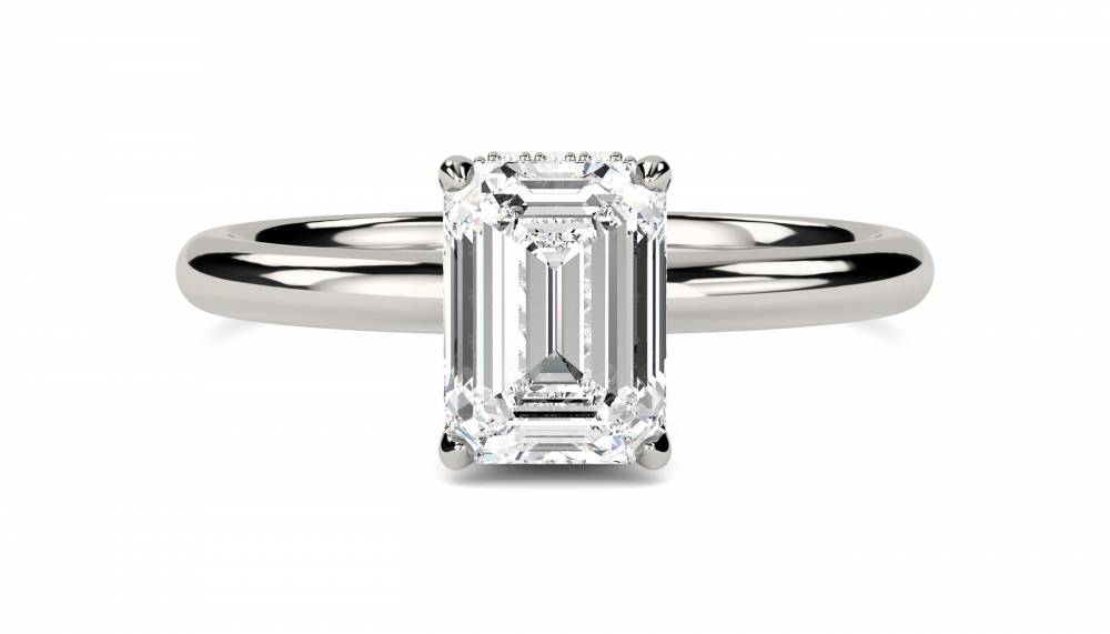 Radiant Diamond Hidden Halo Ring P