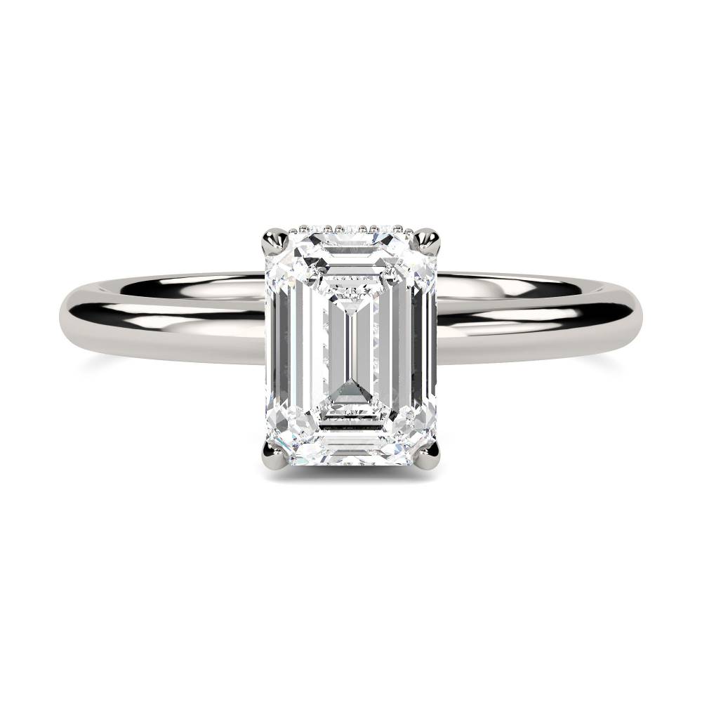 Radiant Diamond Hidden Halo Ring P