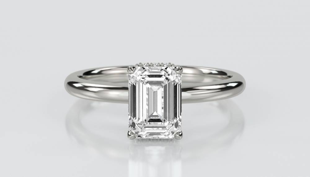 Radiant Diamond Hidden Halo Ring P