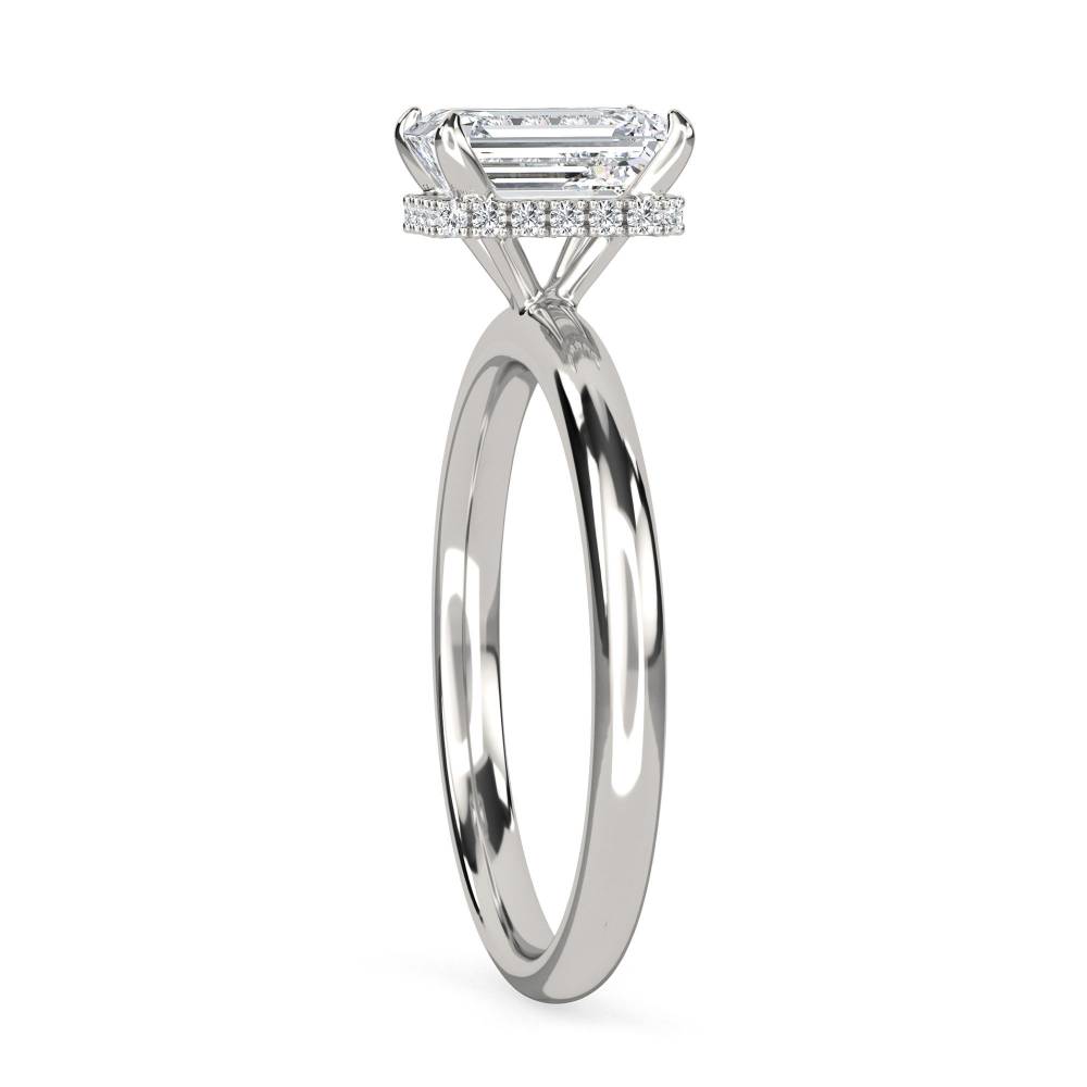 Radiant Diamond Hidden Halo Ring P