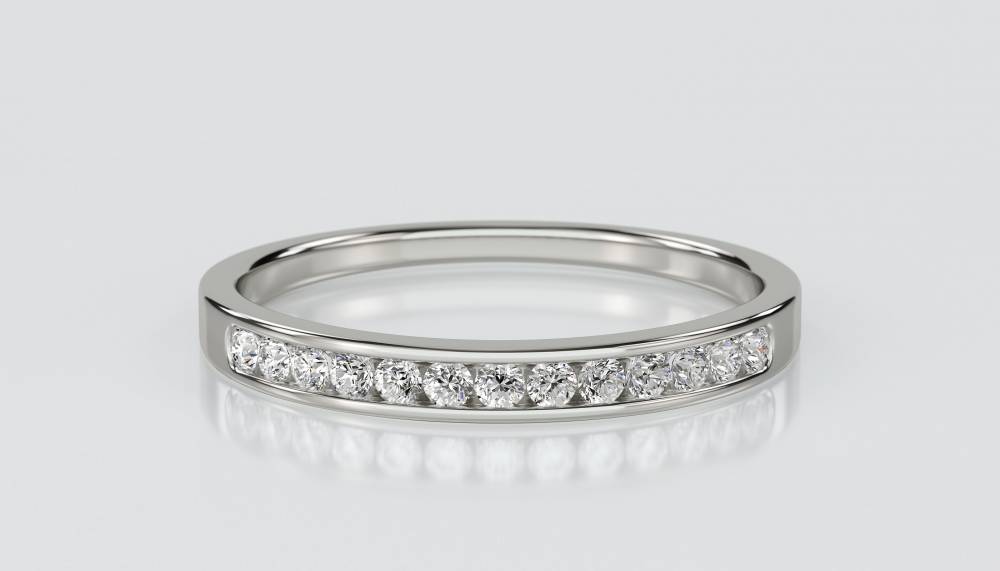 2mm Round Diamond Half Eternity Ring Image