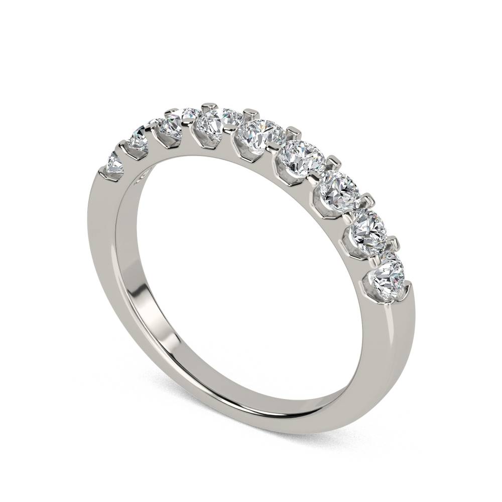 0.70ct Round Diamond Hald Eternity Ring P