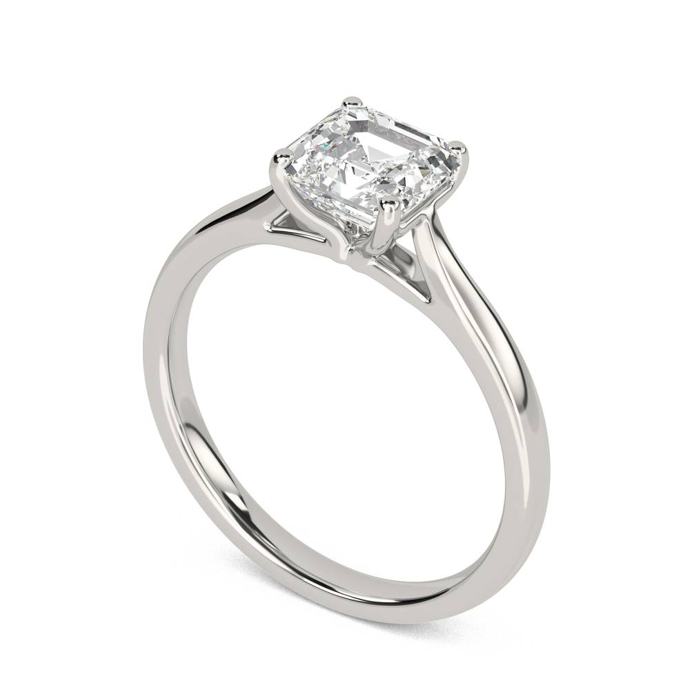 Asscher Diamond Engagement Ring set in Platinum