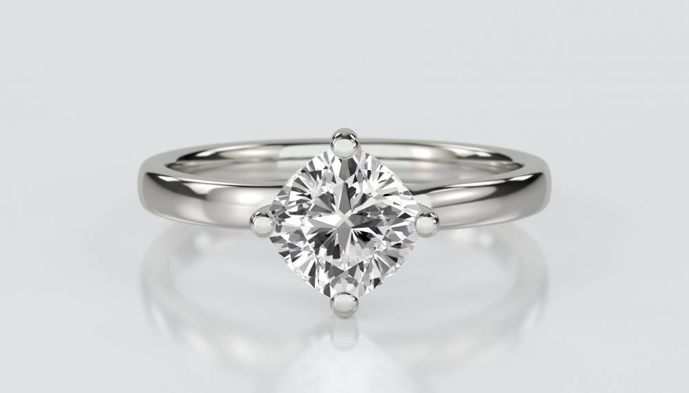 Cushion Diamond Engagement Ring set in Platinum