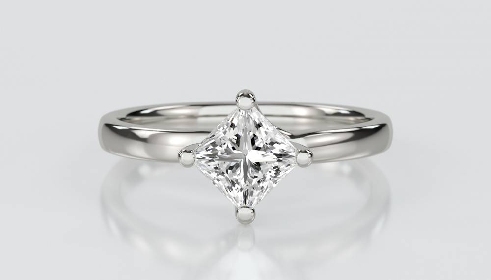 Princess Diamond Engagement Ring set in Platinum