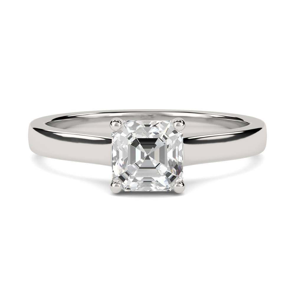 Asscher Diamond Engagement Ring set in Platinum