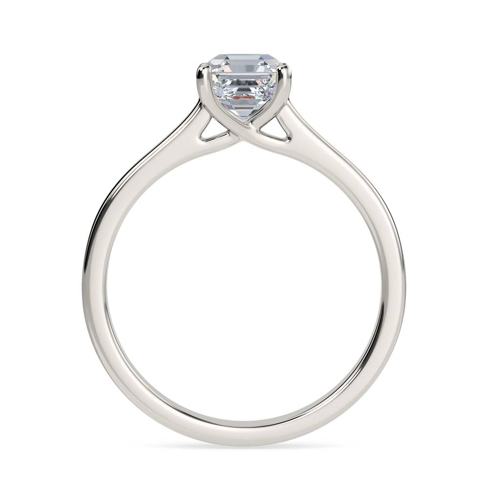 Asscher Diamond Engagement Ring set in Platinum