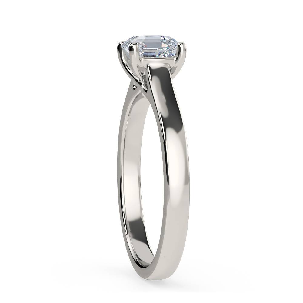 Asscher Diamond Engagement Ring set in Platinum