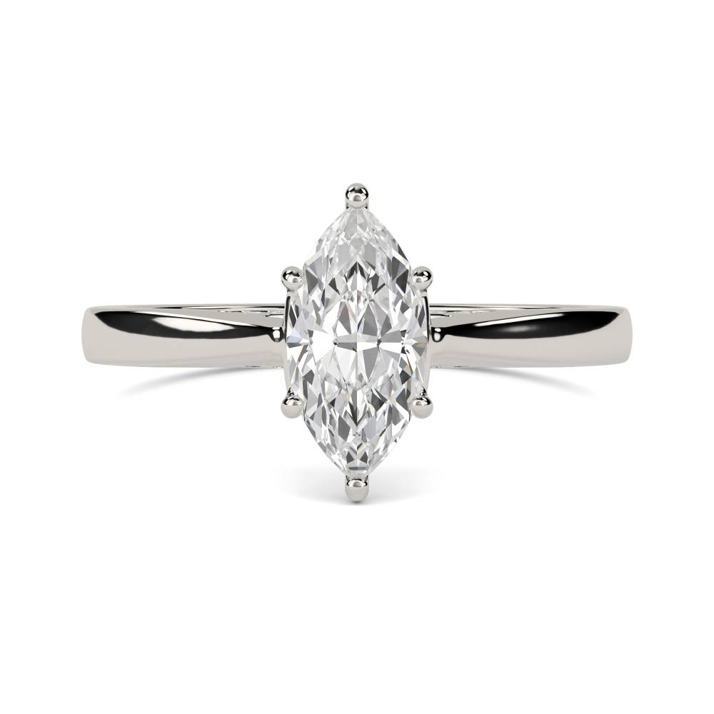 Elegant Marquise Diamond Engagement Ring set in Platinum