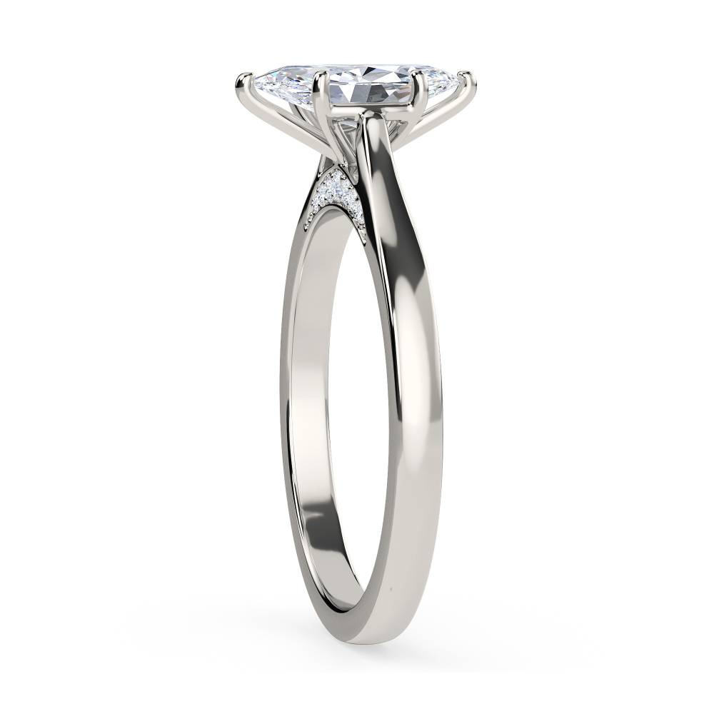 Elegant Marquise Diamond Engagement Ring set in Platinum