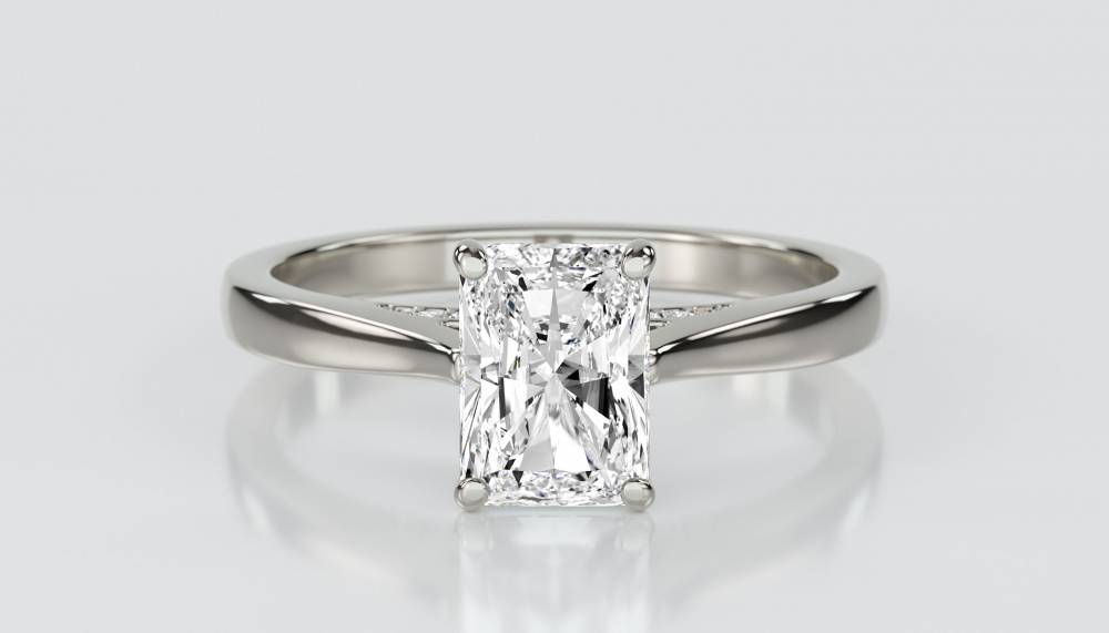 Elegant Radiant Diamond Engagement Ring P