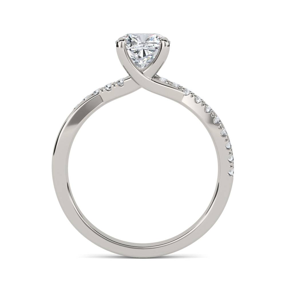 Infinity Cushion Shoulder Set Diamond Engagement Ring P