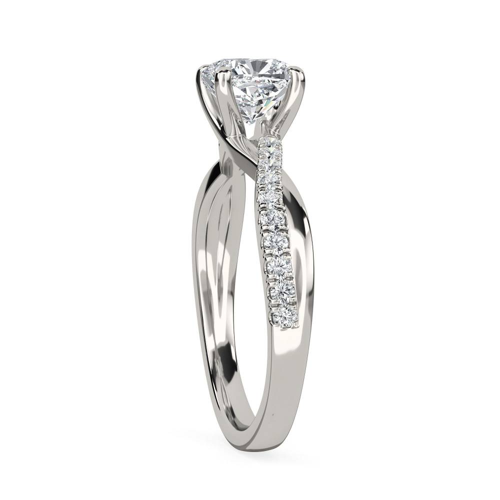 Infinity Cushion Shoulder Set Diamond Engagement Ring P