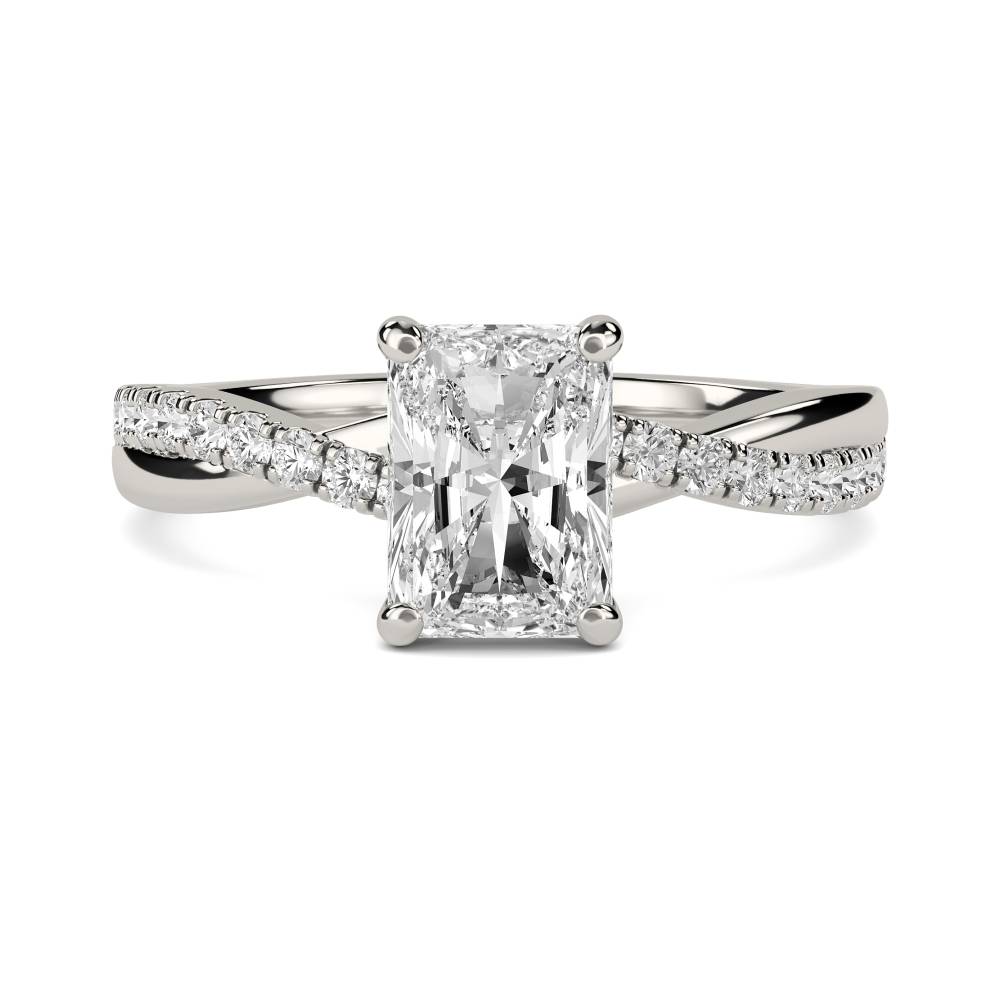 Infinity Radiant Shoulder Set Diamond Engagement Ring P