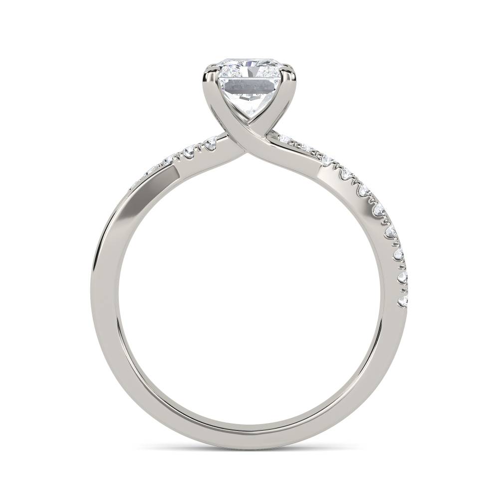 Infinity Radiant Shoulder Set Diamond Engagement Ring P