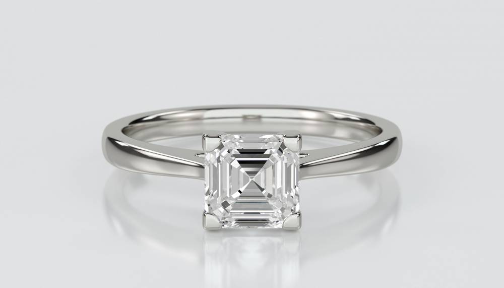 Asscher Diamond Engagement Ring P