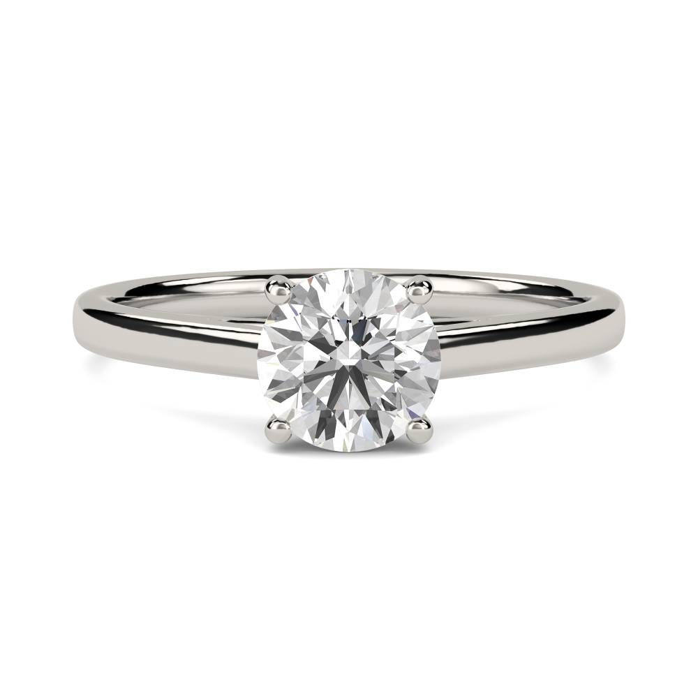 Round Diamond Engagement Ring set in Platinum