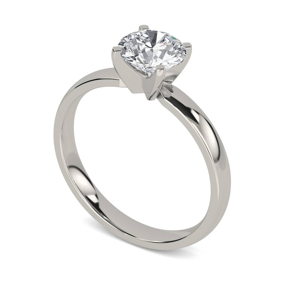 Round Diamond Engagement Ring set in Platinum