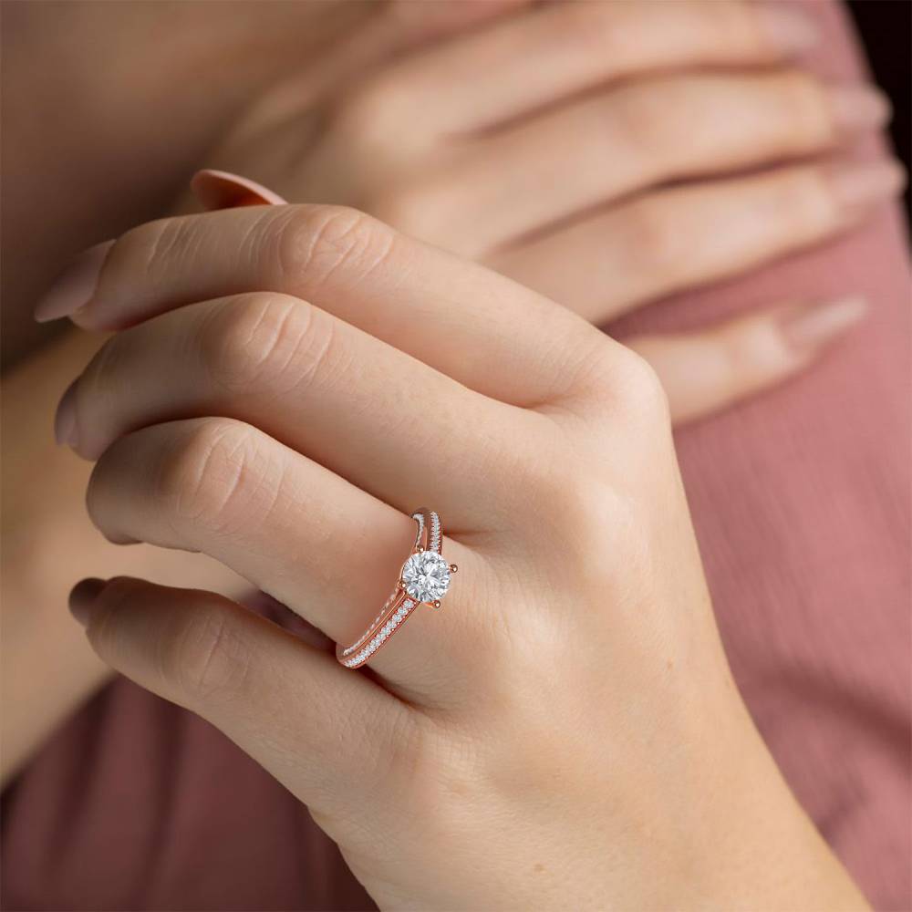 Unique Round Diamond Engagement Ring R